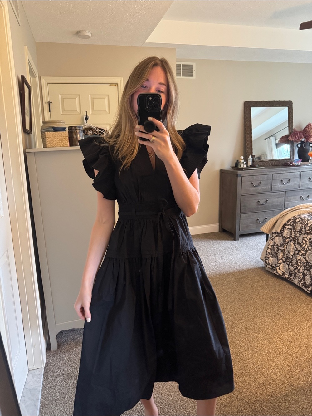 Strut & Bolt 100% Cotton Black Midi Dress - Picture 3 of 9